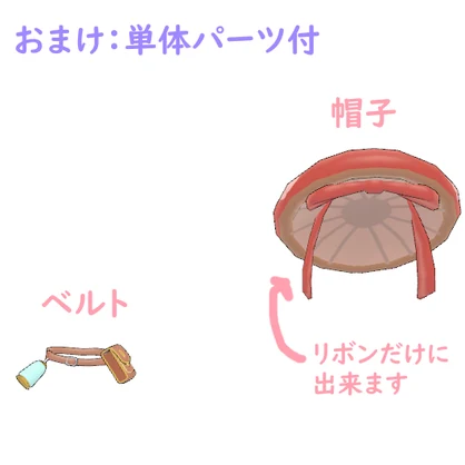 [3Dモデル]てっさくちゃん向けきのこ魔女セット