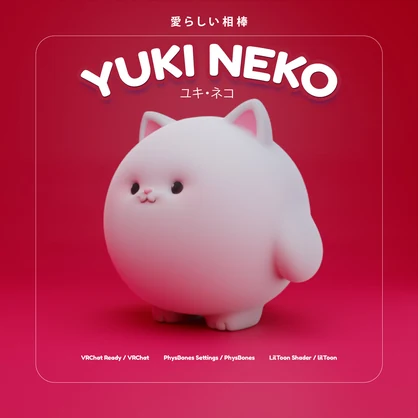 [VRChat Ready] YUKI NEKO - ユキネコ - Chubby Marshmallow Cat