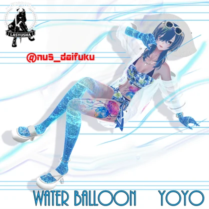 『Water balloon　YOYO』水風船の透明感のあるタトゥーデカール　GSshop