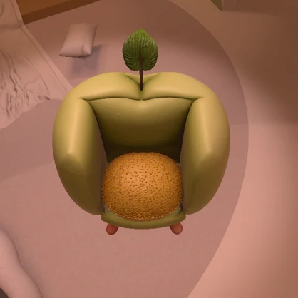 🍏 Green Apple Chair – AI-Generated 3D Model by Rainunik