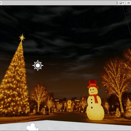 【3D環境・ワールド】あたしのクリスマスナイトSkyboxマテリアル unityパッケージ