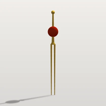 【無料】玉かんざし（朱）｜Head 装飾品・髪飾り｜和風・着物・浴衣【VRChat想定 / Modular Avatar 設定済みPrefab / unitypackage・FBX】