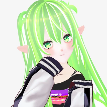 Vroid Neon green hair texture // ネオングリーンの髪の質感。