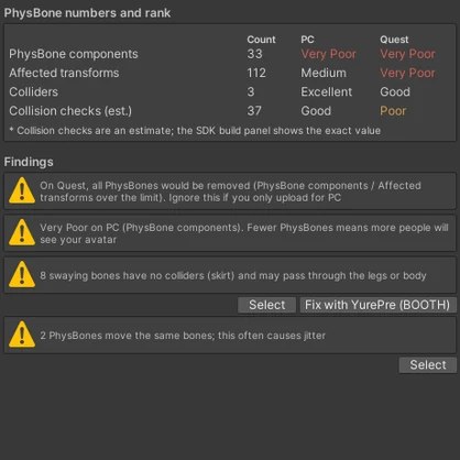 【無料】ゆれチェック｜アバターの揺れもの（PhysBone）を点検するUnityツール【VRChat】