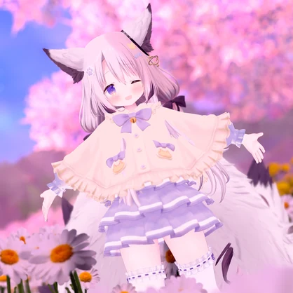 『ねこりぼんポンチョ NekoRibbonPoncho』複数アバター対応衣装