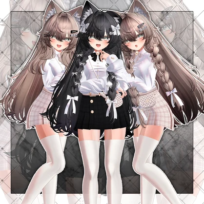 【VRC想定】Puppy long braids Hair