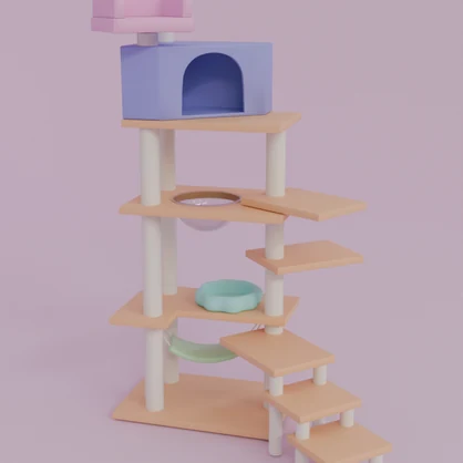 【Blender】かわいいキャットタワー kawaii cat tower【VRChat】