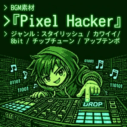 【8bit/チップチューン】『Pixel Hacker』クールなサイバーパンク・アクションBGM｜商用利用可