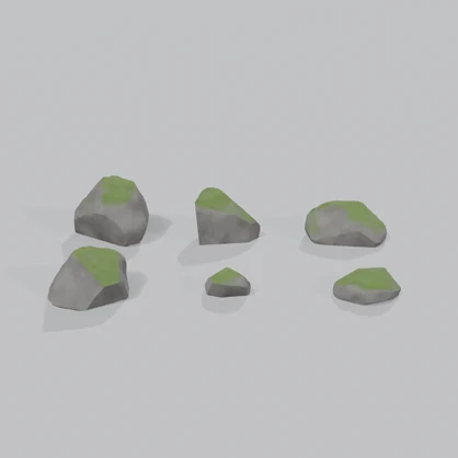 苔むした岩(小)6種セット | Moss-covered rock (small)