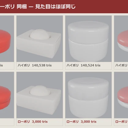 化粧品・コスメ 3Dモデル 13種セット｜ドレッサー・洗面台まわりに置く小物｜ローポリ＋ハイポリ同梱 VRChatワールド向け