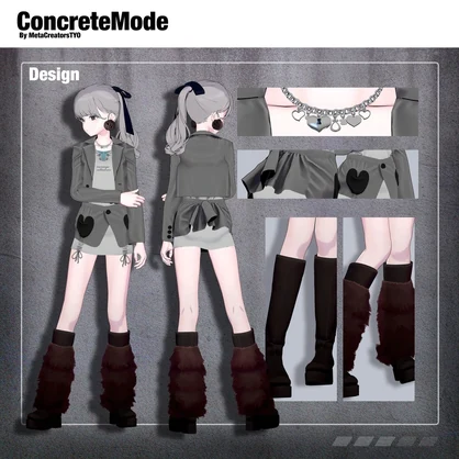 女性アバター向け衣装『Concrete Mode』 - By 伊ノ本カズラ / CP4
