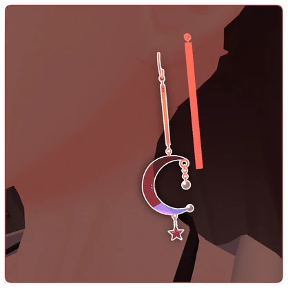 [3Dモデル] Moon-Star earring