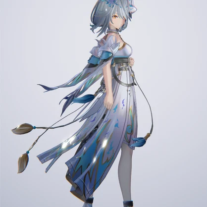 【VRchat対応オリジナル3Dモデル】アニティア-焔華の月狐-