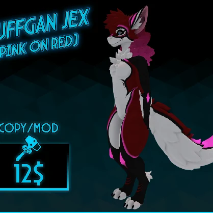 Fluffgan jex (Pink on Red)