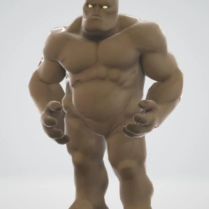 マッドゴーレムの3Dモデル（ローポリ）