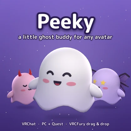 Peeky - Cute Ghost Buddy Follower (VRChat PC/Quest)