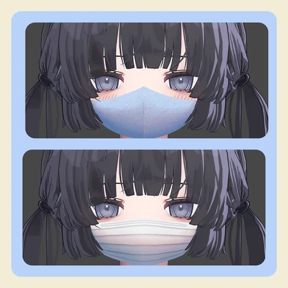 【3Dモデル】むんきちゃん/しなのちゃん/ミルティナちゃん向けマスク