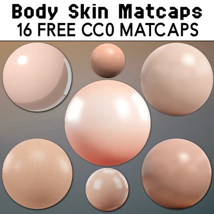 [無料] Body Skin Matcaps ❤️ CC0 商用利用可 ❤️ Pixel Place ❤️