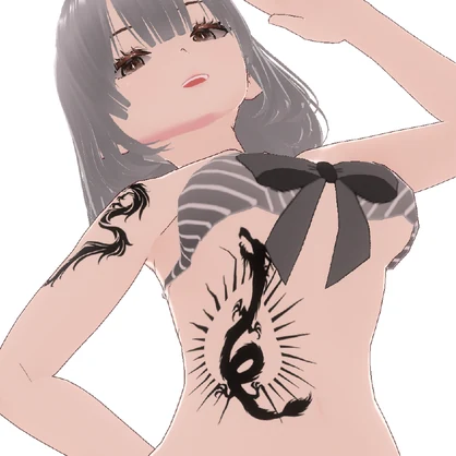 天龍 - 龍のタトゥーテクスチャセット - VRoidテクスチャ&高解像度PNG or ベクター