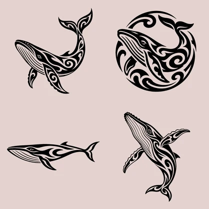 クジラのタトゥーセット