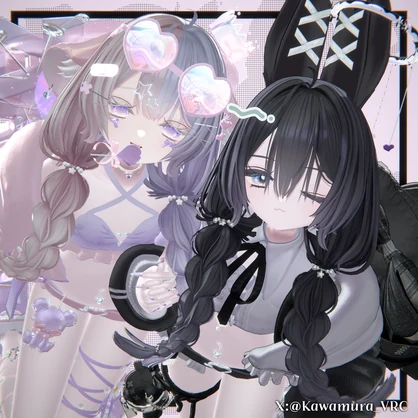 ✨️販売セール中！✨️【オリジナル3Dヘアモデル】みつあみローツイン(mituami_LowTwin)