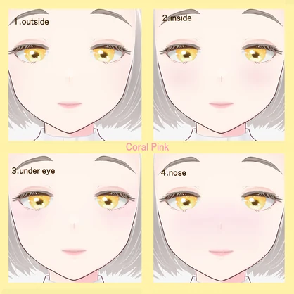 【VRoid】重ね付けを楽しむ　2色チークパレット