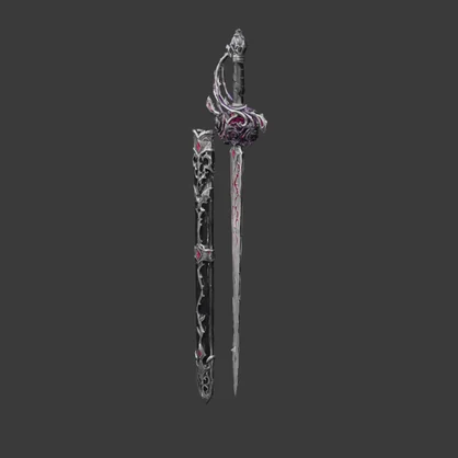 [VRChat Weapon] Vampire's Rose Rapier / 【VRChat向け武器】吸血貴族の黒薔薇レイピア