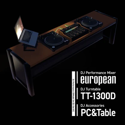 DJ Set01 european [ロータリーミキサー & ターンテーブル & DJブース]