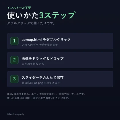 【ブラウザで完結】AOマップ生成ツール｜へこみに影を入れる・インストール不要・画像を送信しない【商用可】