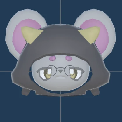 【アクセサリー３Dモデル】かおバッチ『とげだしネズミ』