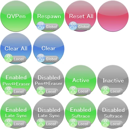 QVPen差し替え用ボタン画像『Aero Button』