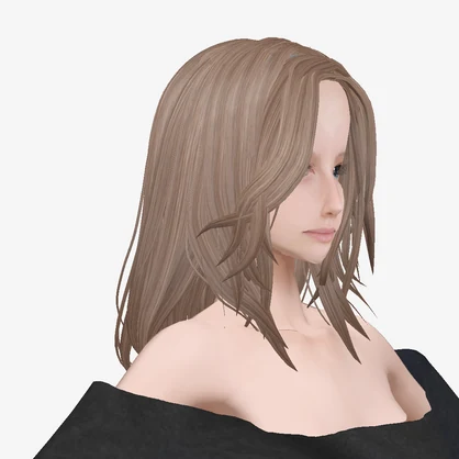 適度なリアル感の着せ替えドール　ホワイトヘアの女の子　+ベージュヘア、まとめ髪　素体 vroidデータ　VRMデータ
