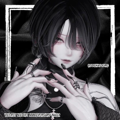 【VRC想定/50アバター対応】　【MA対応】　Violet Night Anniversary Nail