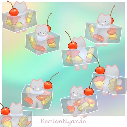 オリジナル3Dモデル「寒天にゃんこ」