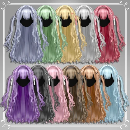 『🎀お嬢様ツインテ🎀』（9アバター対応）【VRC Hair】✨