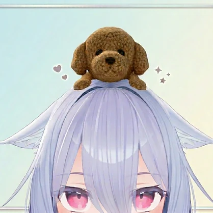 桔梗対応　頭にのせるワンちゃんのぬいぐるみ（トイプードル）