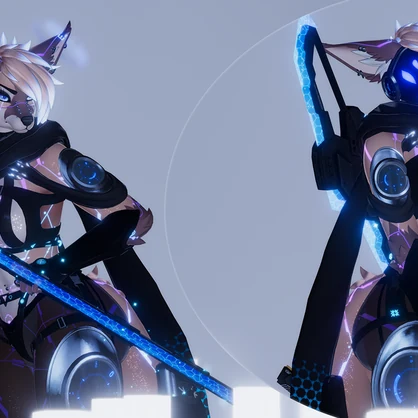 Nebula the Foxigen - Vrchat Furry Avatar - Facetracking - PC + QUEST