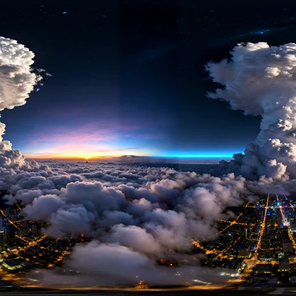 【360° Skybox】Cyber Chill Lounge Space - 2K Panoramic HDRI | サイバー・空中チル空間
