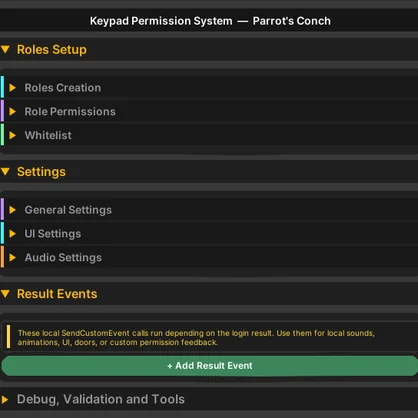 Keypad, Remote Role & Permission System 🔐