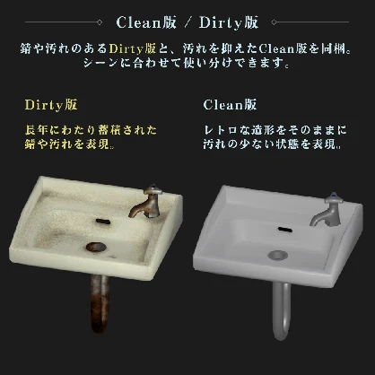 古びた洗面台 / Old Washbasin【VRChat向け3Dモデル】