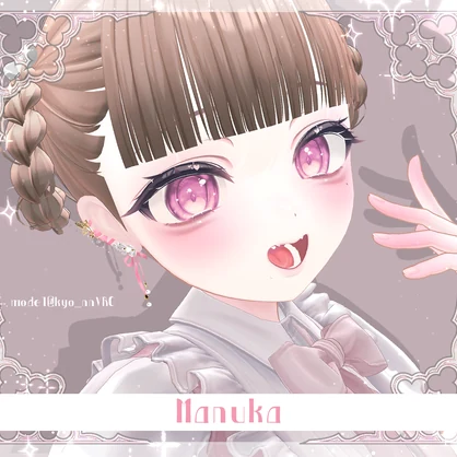 【複数アバター対応】Sweet Bloom Ribbon Pierce【VRChat想定】