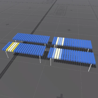 【3D屋外小物】プールベンチ【VRChat向け】