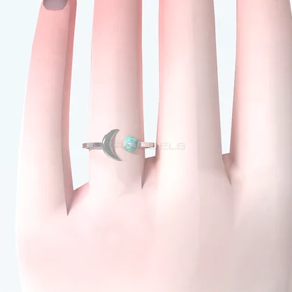 Opal Moon Ring