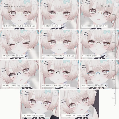 【VRChat対応】Rimless 51 ‘Hairline’ ｜ チークレンズ 縁なし眼鏡（Milfy ミルフィ 専用）