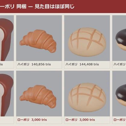 パン 3Dモデル 9種セット｜ローポリ＋ハイポリ同梱 VRChatワールド向け