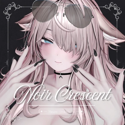【15アバター対応】Noir Crescent｜ male-female pair choker【MA対応】