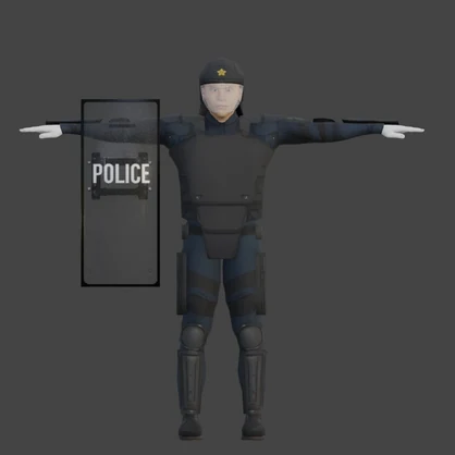 【3Dキャラクター】警視庁機動隊　シールド付
