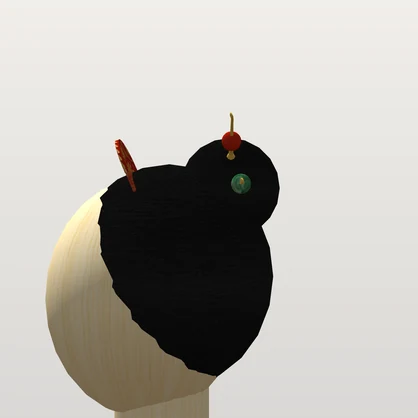 【VRChat想定】かんざし五種｜玉かんざし（朱・翡翠）・平打ち・バチ型・挿し櫛｜Head 装飾品・蒔絵と彫金【Modular Avatar 設定済みPrefab / unitypackage・FBX】