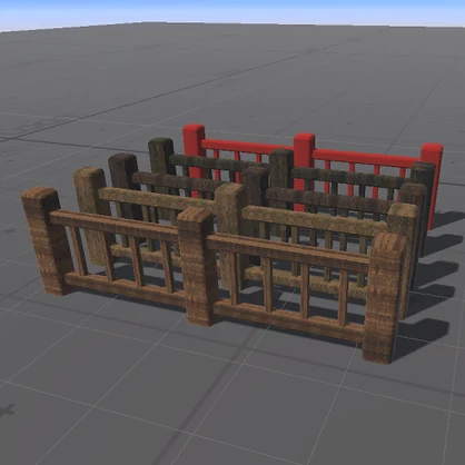 【3D屋外小物】ウッドフェンスその２【VRChat向け】