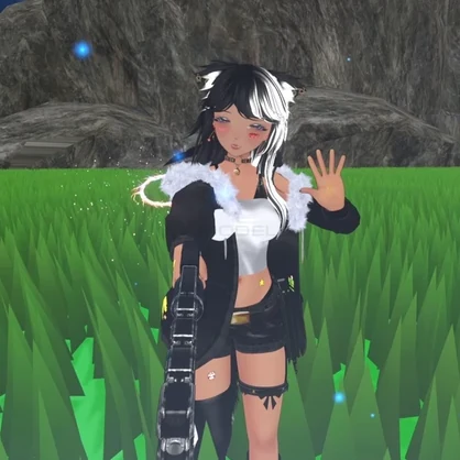 【Unity/VRChat】Lumina, the Gamer Gunslinger Avatar by Floppiii & Lysbell (New Gunblade)